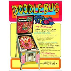 Doodle Bug Pinball Machine FLYER Original 1970 Retro Game Pop Art 8.5" x 11"